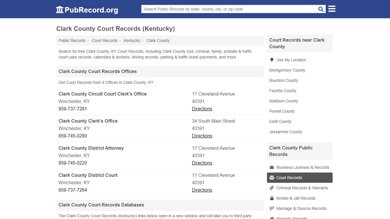 Clark County Court Records (Kentucky) - PubRecord.org